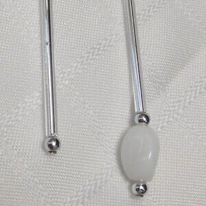 No 1314 Magnificent handmade earrings with glass tubes and ceramic beads